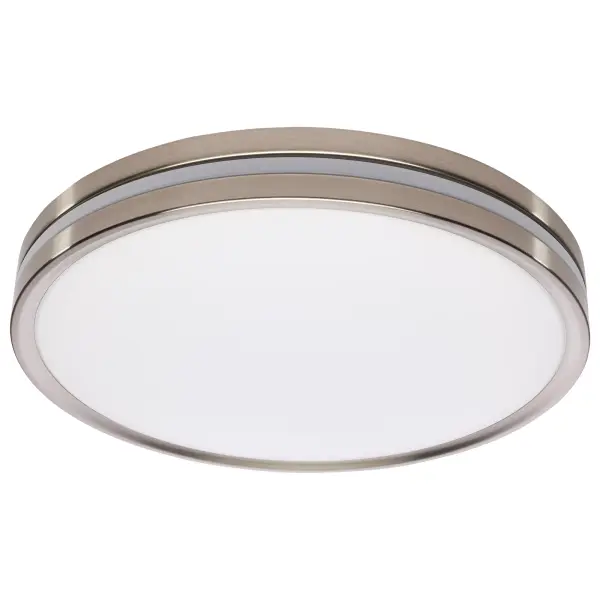 15" Surface Mount Flush Fixture with Night Light - Brushed Nickel - Image 1
