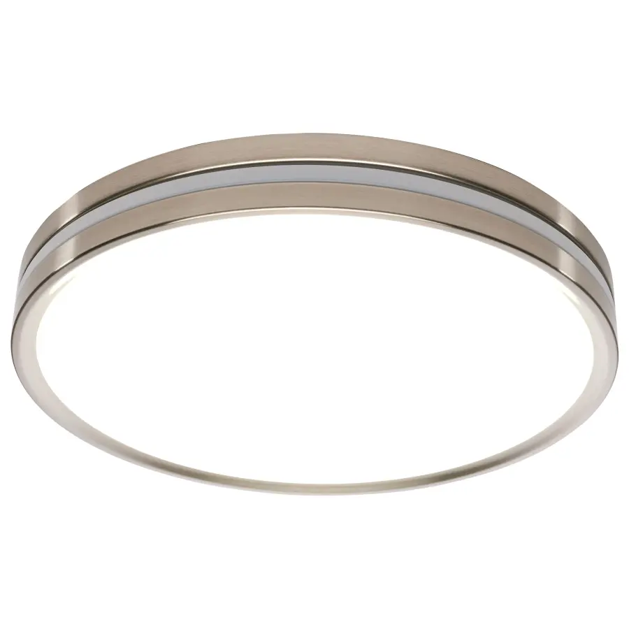 15" Surface Mount Flush Fixture with Night Light - Brushed Nickel - Image 2