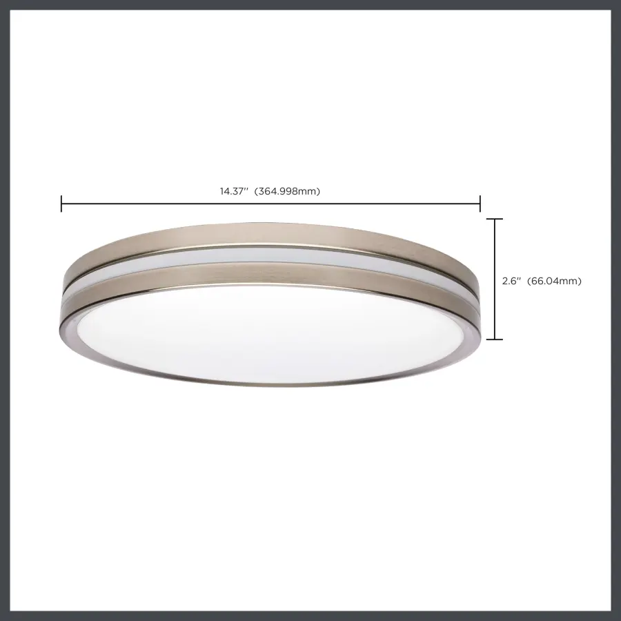15" Surface Mount Flush Fixture with Night Light - Brushed Nickel - Image 18