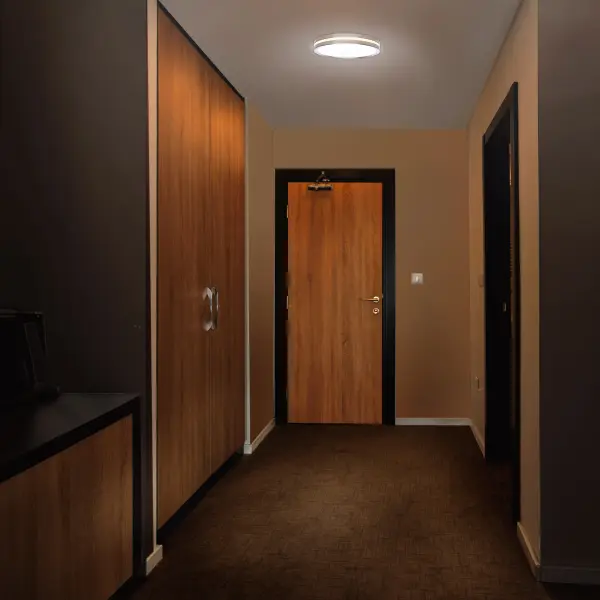 15" Surface Mount Flush Fixture with Night Light - Brushed Nickel - Image 19