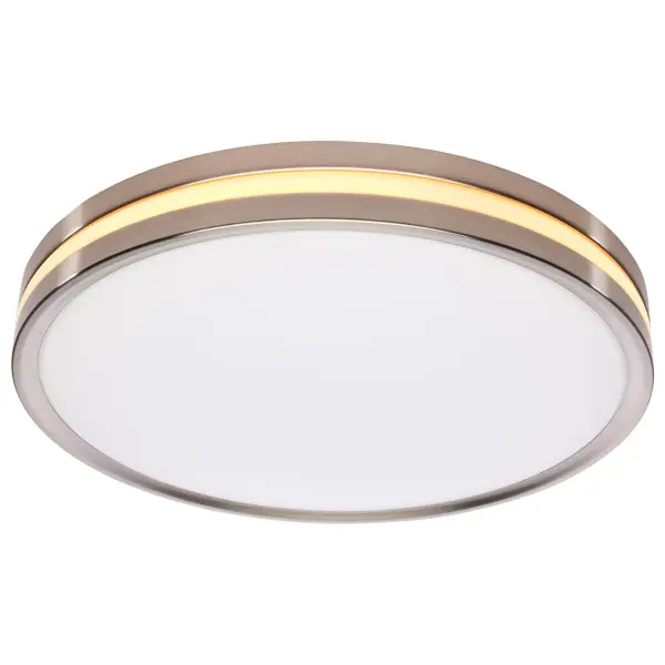 15" Surface Mount Flush Fixture with Night Light - Brushed Nickel - Image 3