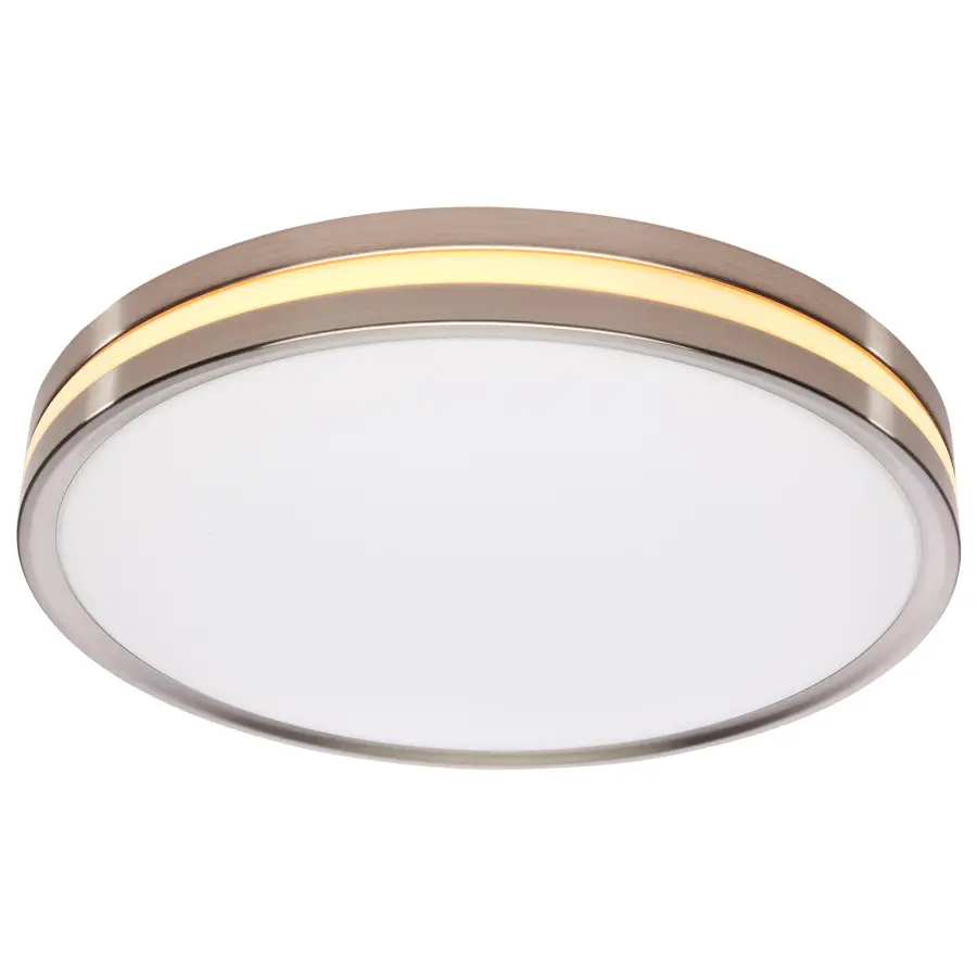 15" Surface Mount Flush Fixture with Night Light - Brushed Nickel - Image 3