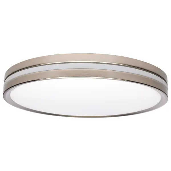 15" Surface Mount Flush Fixture with Night Light - Brushed Nickel - Image 4