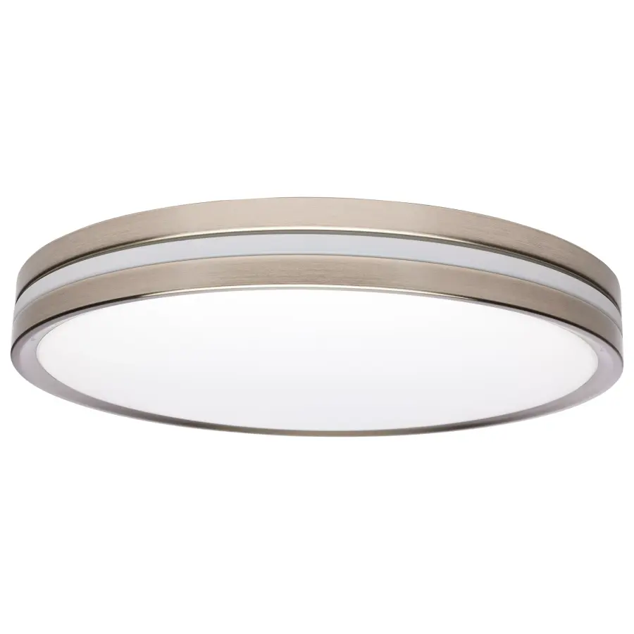 15" Surface Mount Flush Fixture with Night Light - Brushed Nickel - Image 4