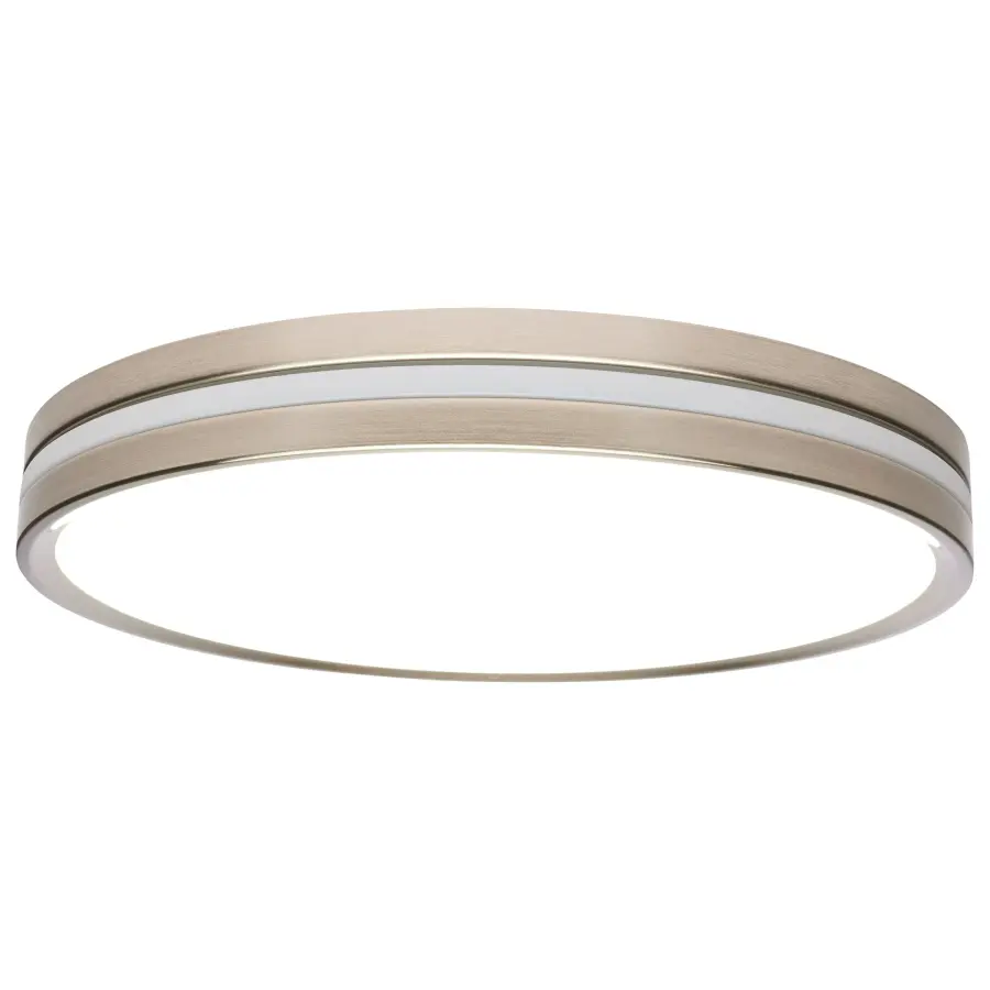 15" Surface Mount Flush Fixture with Night Light - Brushed Nickel - Image 5