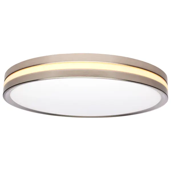 15" Surface Mount Flush Fixture with Night Light - Brushed Nickel - Image 6