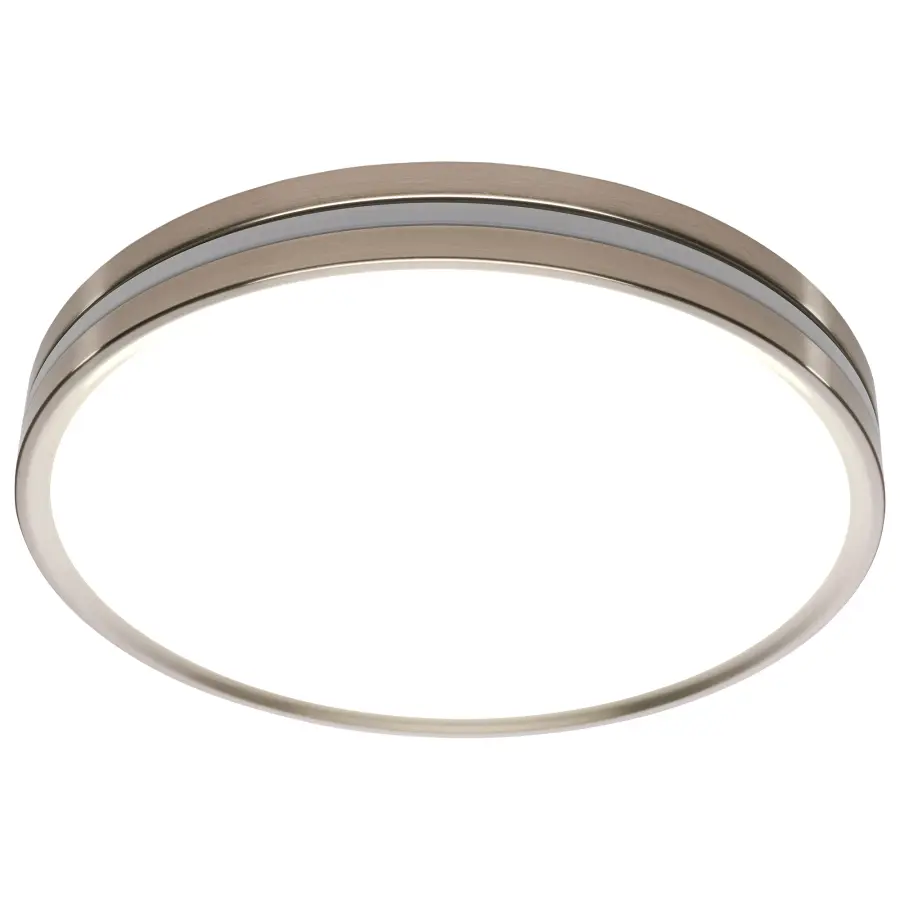 15" Surface Mount Flush Fixture with Night Light - Brushed Nickel - Image 8