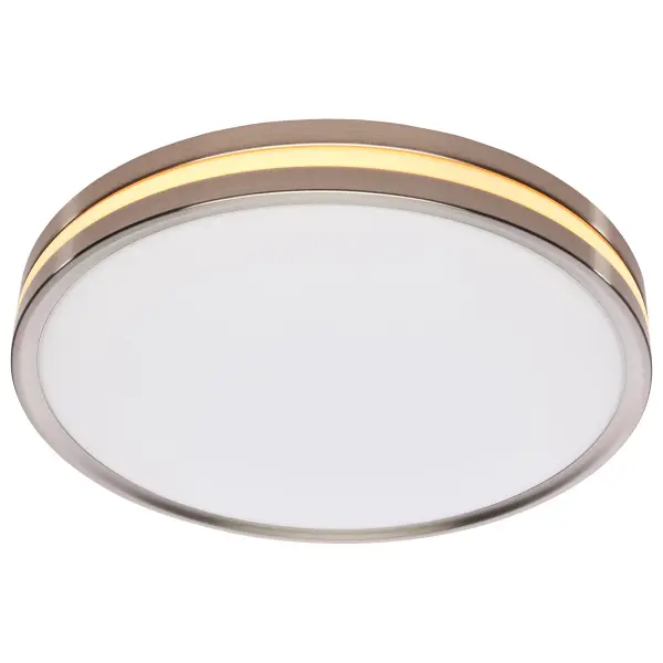 15" Surface Mount Flush Fixture with Night Light - Brushed Nickel - Image 9