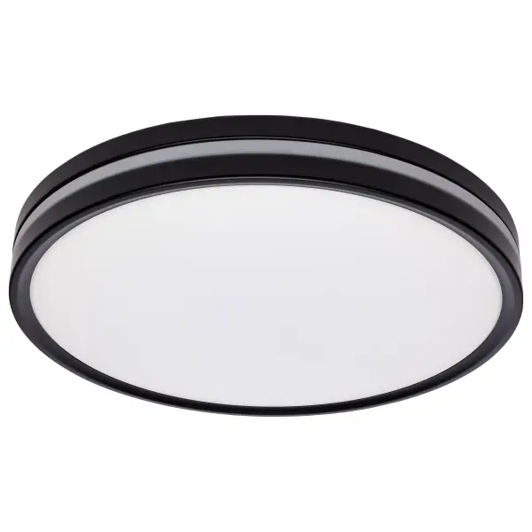 15" Flush Mount with Night Light - Matte Black - Image 1