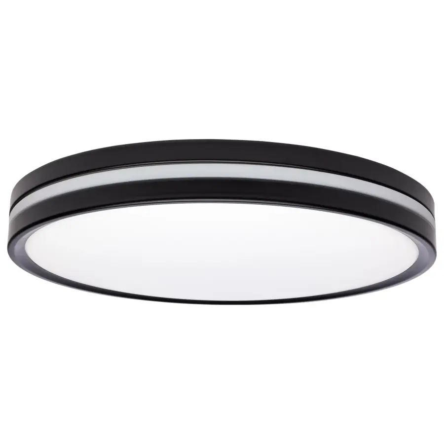 15" Flush Mount with Night Light - Matte Black - Image 4