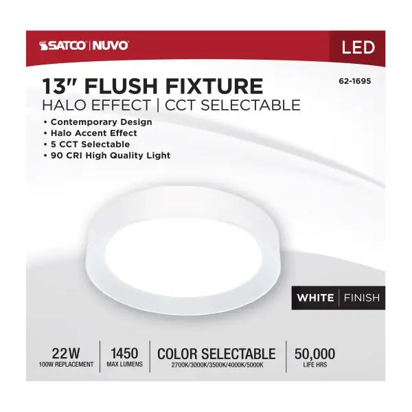 Selene 13" LED Flush Mount with Halo Accent - Image 11