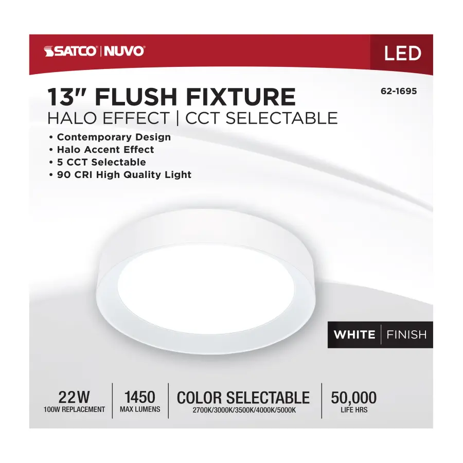 Selene 13" LED Flush Mount with Halo Accent - Image 11