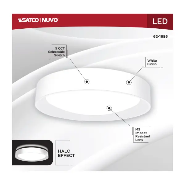 Selene 13" LED Flush Mount with Halo Accent - Image 12