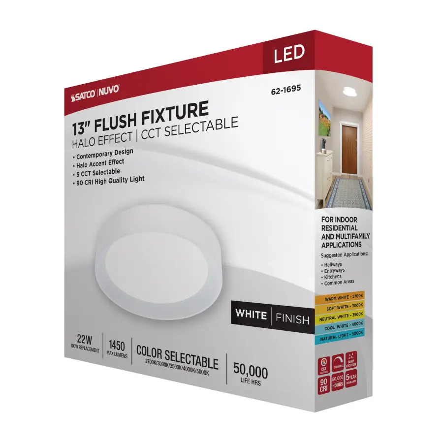 Selene 13" LED Flush Mount with Halo Accent - Image 15