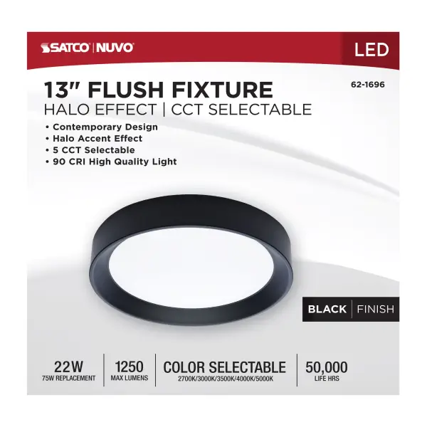 Selene 13" LED Flush Mount with Halo Accent - Image 11
