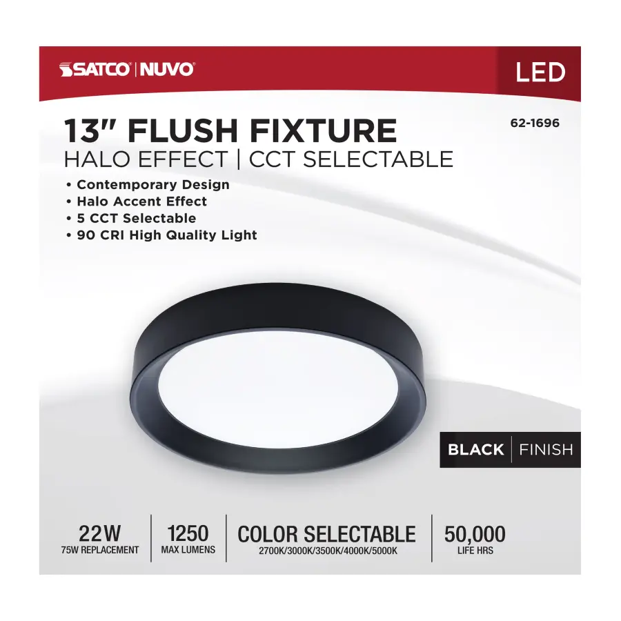 Selene 13" LED Flush Mount with Halo Accent - Image 11