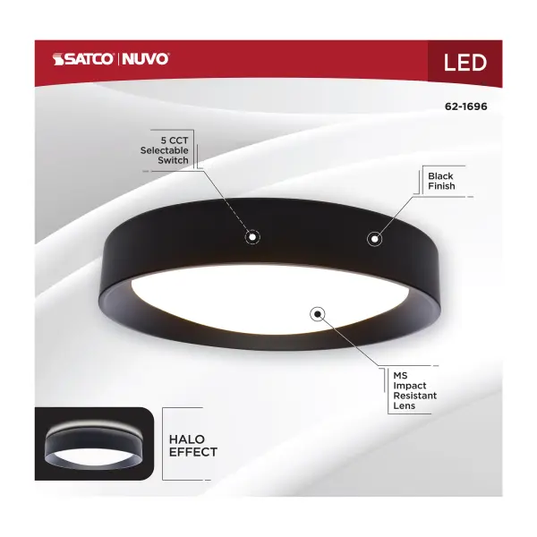 Selene 13" LED Flush Mount with Halo Accent - Image 12