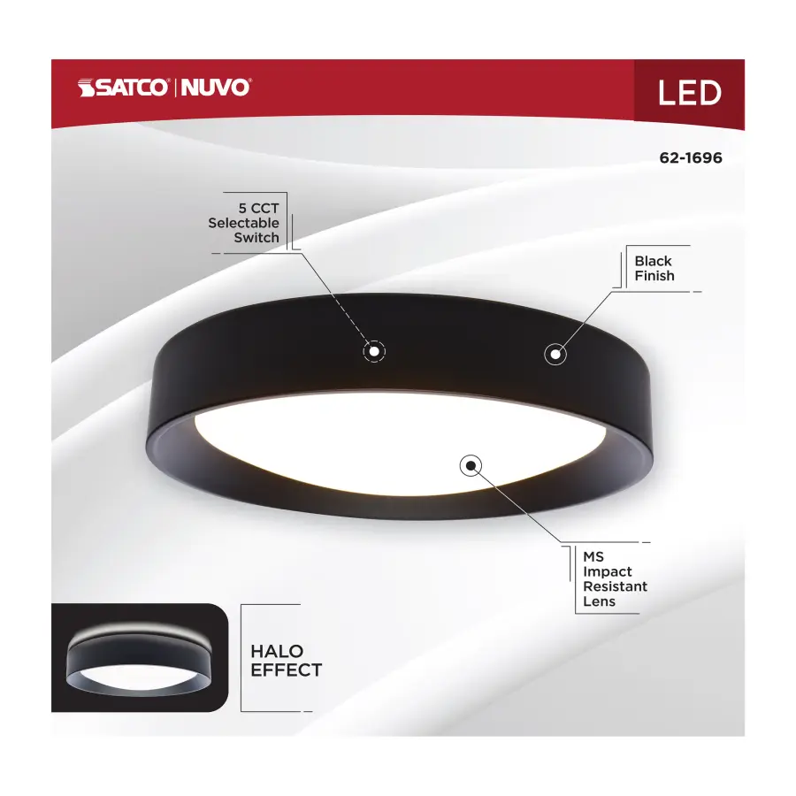 Selene 13" LED Flush Mount with Halo Accent - Image 12