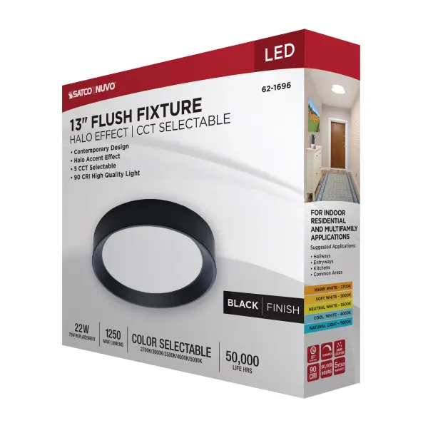Selene 13" LED Flush Mount with Halo Accent - Image 15