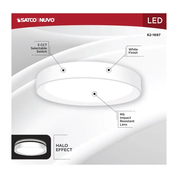 Selene 17" LED Flush Mount with Halo Accent - Image 12