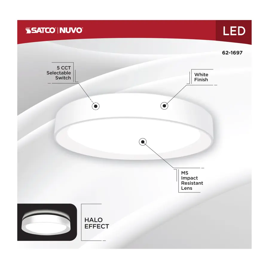 Selene 17" LED Flush Mount with Halo Accent - Image 12
