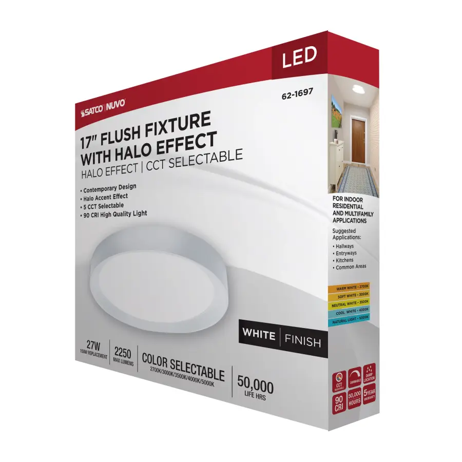 Selene 17" LED Flush Mount with Halo Accent - Image 15