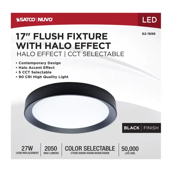 Selene 17" LED Flush Mount with Halo Accent - Image 11
