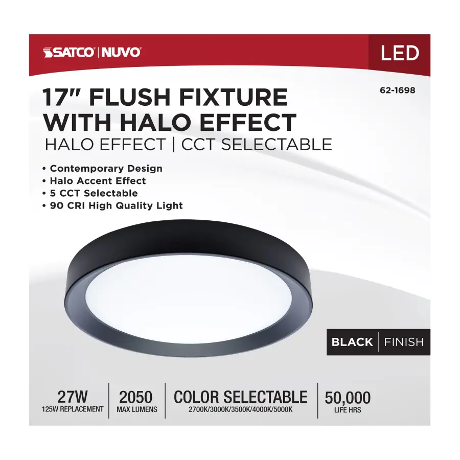 Selene 17" LED Flush Mount with Halo Accent - Image 11