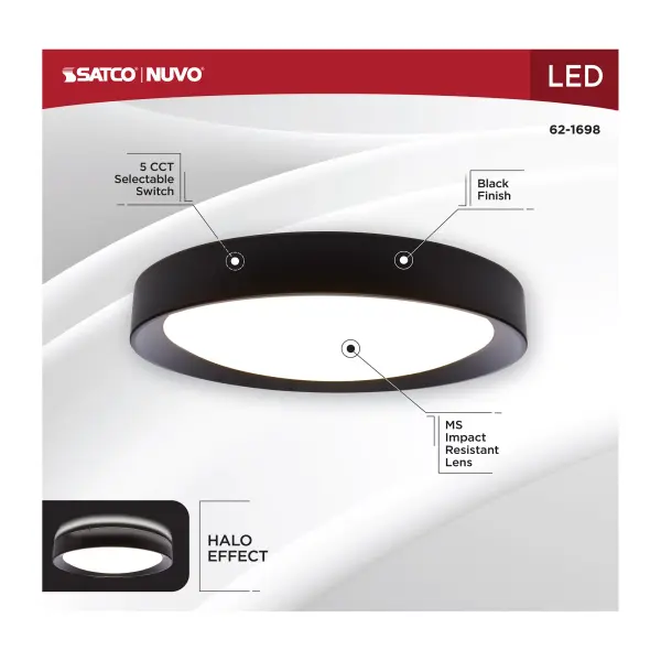 Selene 17" LED Flush Mount with Halo Accent - Image 12