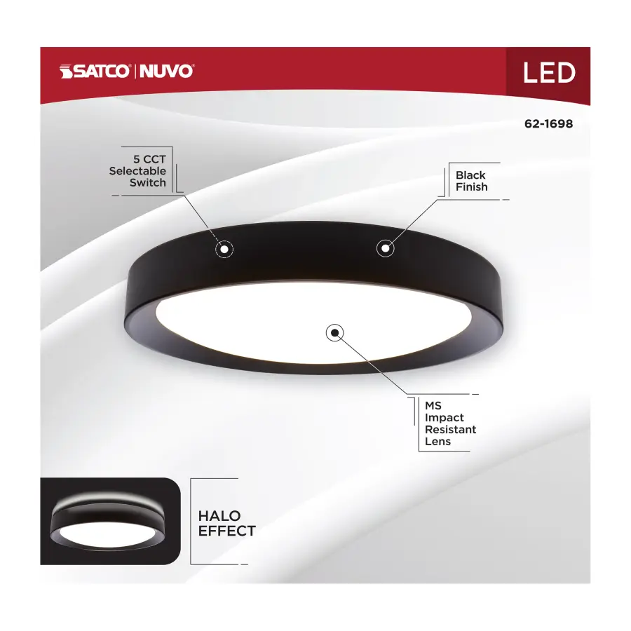 Selene 17" LED Flush Mount with Halo Accent - Image 12