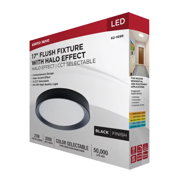 Selene 17" LED Flush Mount with Halo Accent - Image 15