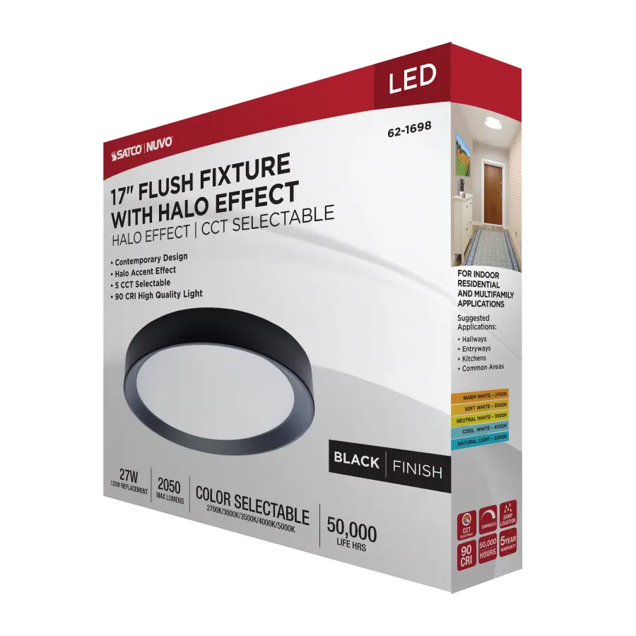 Selene 17" LED Flush Mount with Halo Accent - Image 15