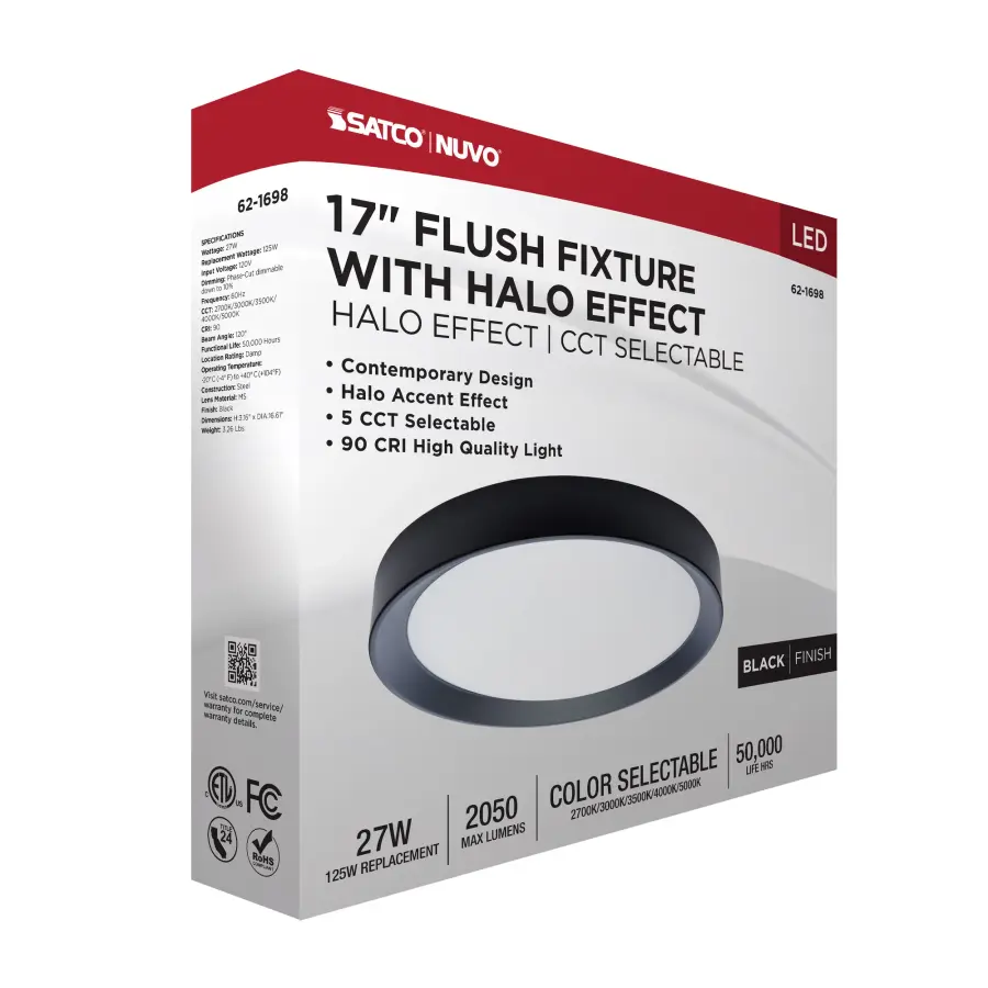 Selene 17" LED Flush Mount with Halo Accent - Image 16
