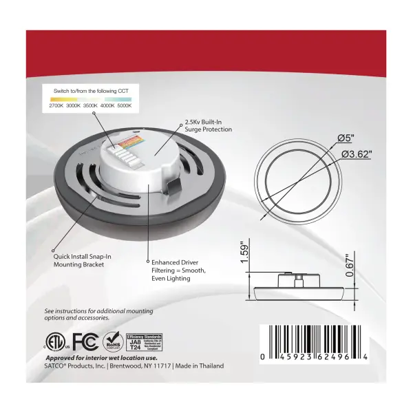 Blink Pro 5" Round LED Flush Mount in Bronze - Image 11
