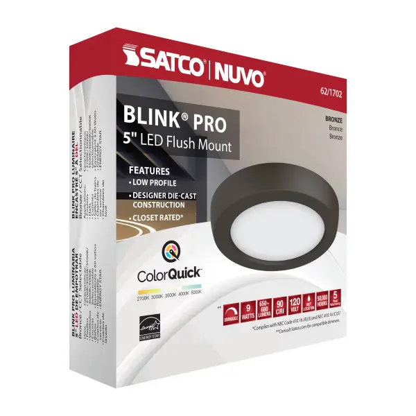 Blink Pro 5" Round LED Flush Mount in Bronze - Image 14