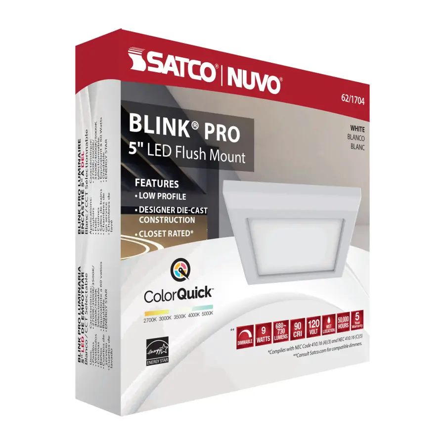 Blink Pro 5" Square LED Flush Mount - White - Image 14