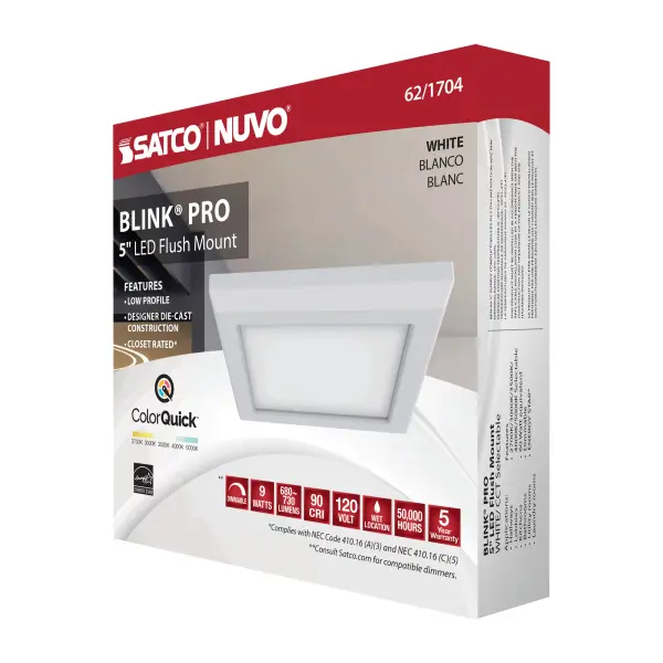Blink Pro 5" Square LED Flush Mount - White - Image 15