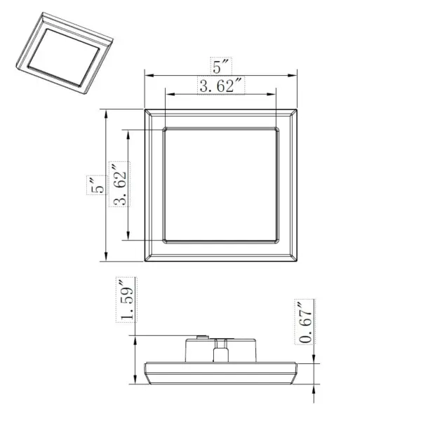 Blink Pro 5" Square LED Flush Mount - White - Image 9