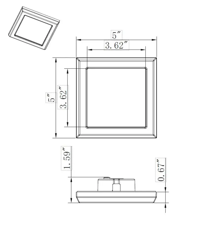 Blink Pro 5" Square LED Flush Mount - White - Image 9