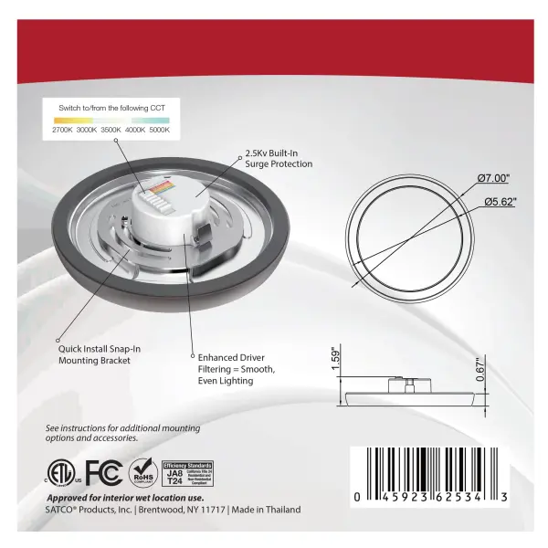 Blink Pro 7" Round LED Flush Mount - Bronze - Image 11