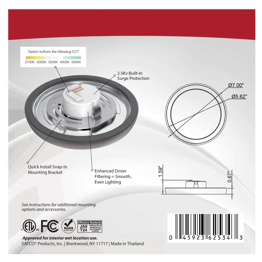 Blink Pro 7" Round LED Flush Mount - Bronze - Image 11