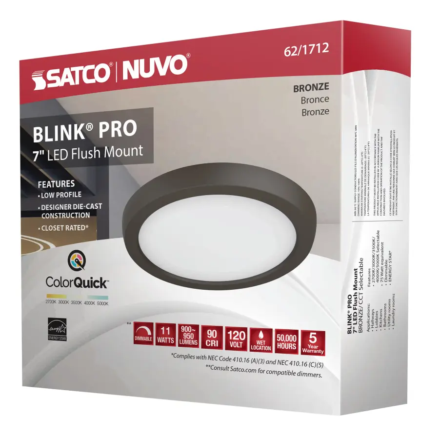 Blink Pro 7" Round LED Flush Mount - Bronze - Image 16