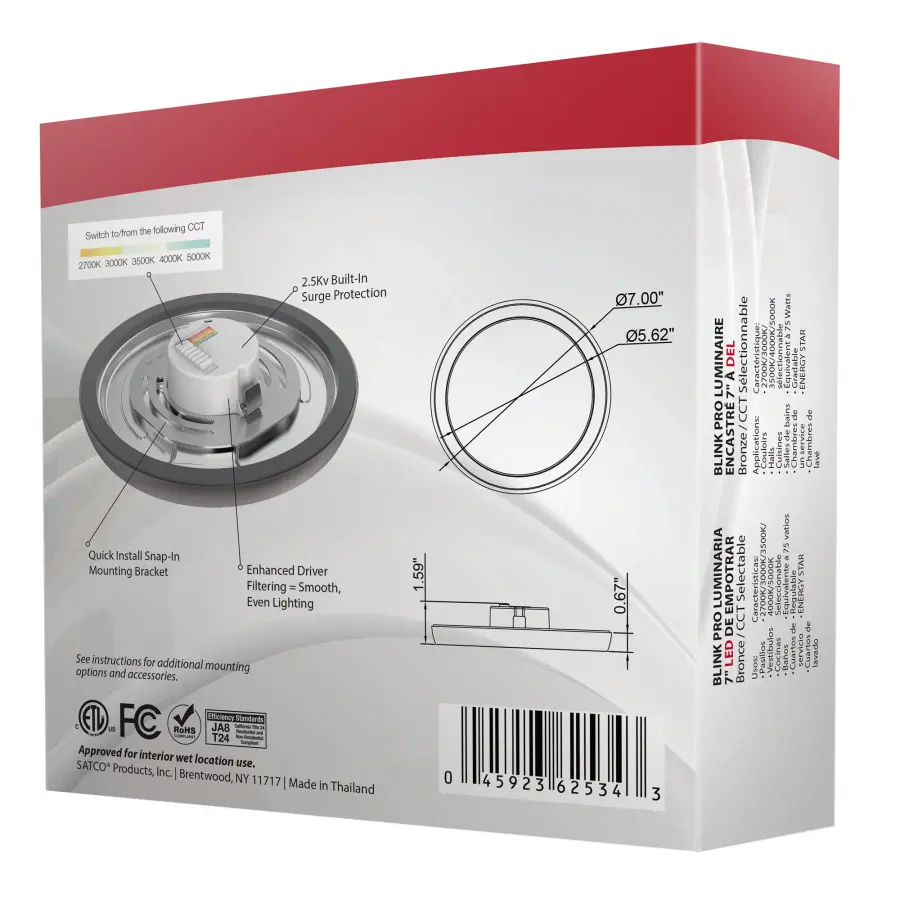 Blink Pro 7" Round LED Flush Mount - Bronze - Image 17