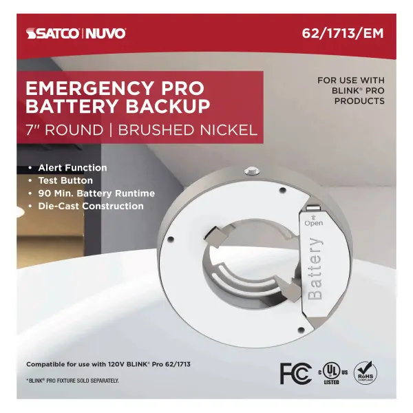 Blink Pro Emergency Battery Backup Round Recessed Light - 7 Inch - Image 3