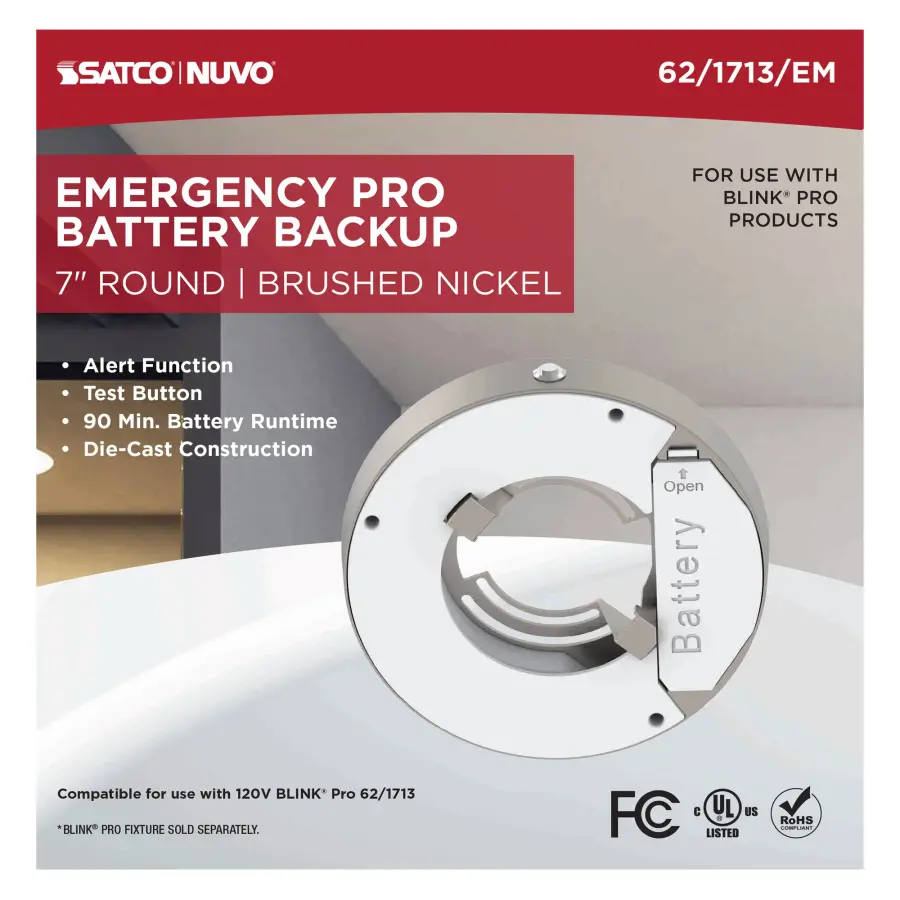 Blink Pro Emergency Battery Backup Round Recessed Light - 7 Inch - Image 3