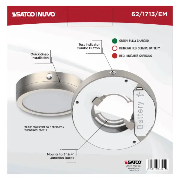 Blink Pro Emergency Battery Backup Round Recessed Light - 7 Inch - Image 4