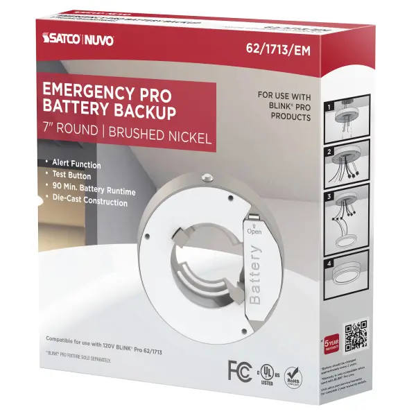 Blink Pro Emergency Battery Backup Round Recessed Light - 7 Inch - Image 8