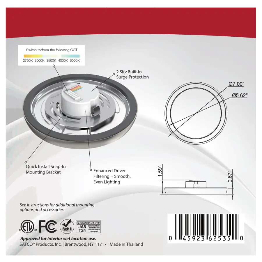 Blink Pro 7" LED Flush Mount - Brushed Nickel - Image 11