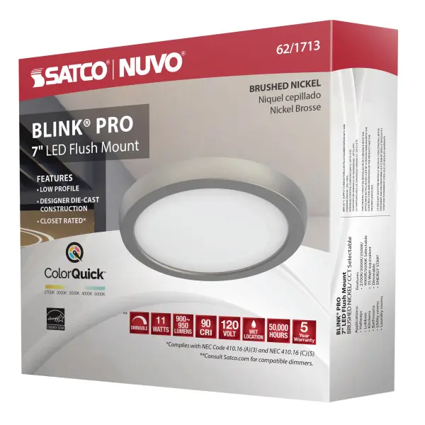 Blink Pro 7" LED Flush Mount - Brushed Nickel - Image 16
