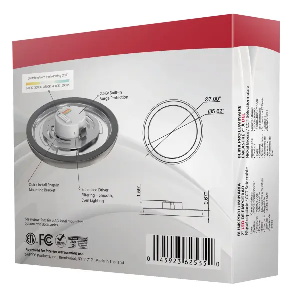 Blink Pro 7" LED Flush Mount - Brushed Nickel - Image 17